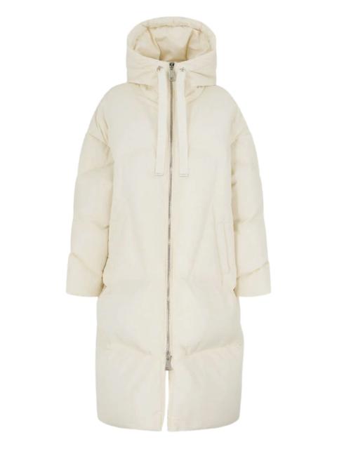 hooded zip-fastening coat