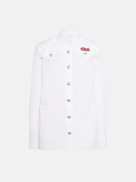 COTTON POPLIN MINI DRESS WITH PATCH