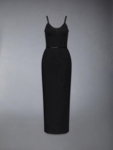 WHIPCORD SATIN TIPPED CORSET DRESS