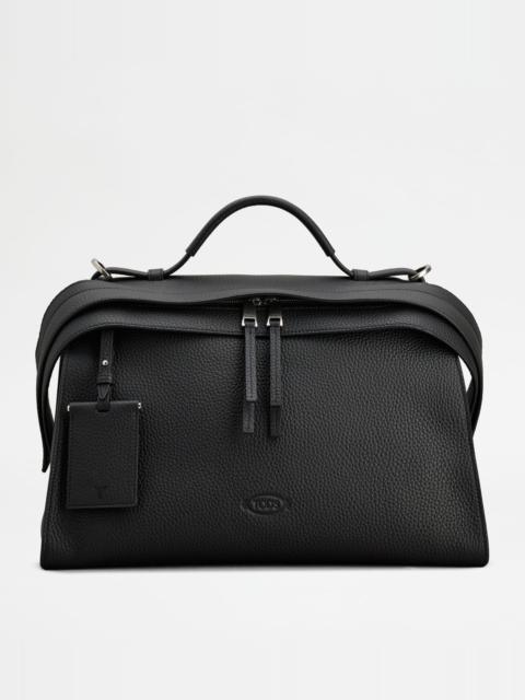 TOD'S WAVE BAG IN LEATHER LARGE - BLACK