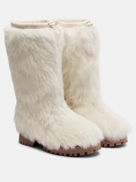 Shearling mid-calf boots
