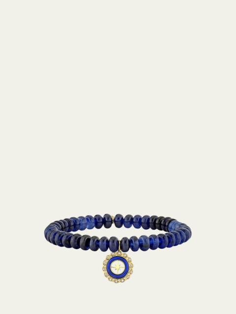 14K Yellow Gold Small Diamond Starburst Charm