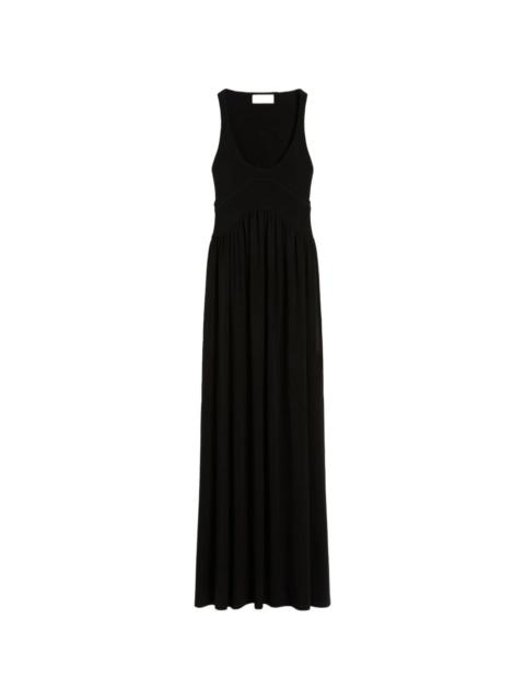 gathered maxi dress