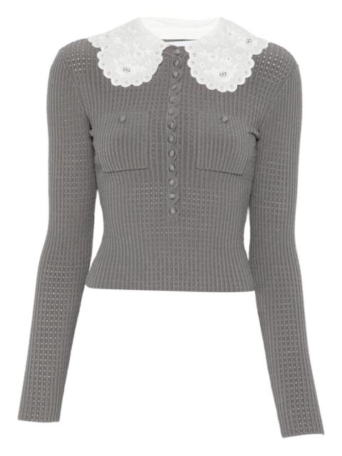 contrasting-collar top