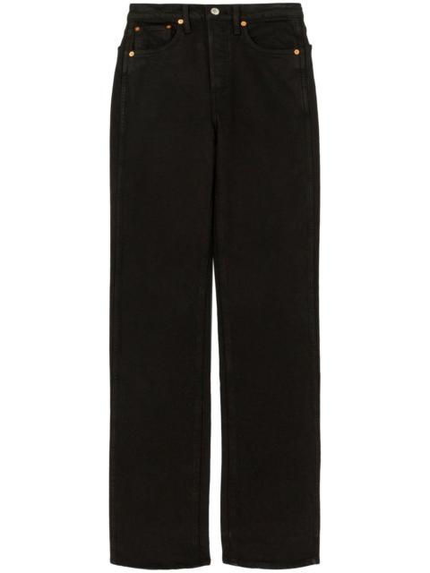 straight-leg high-rise jeans