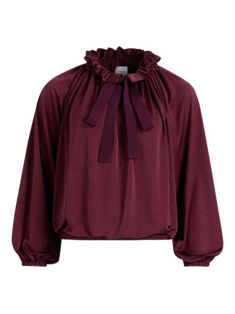 ruffled satin blouse