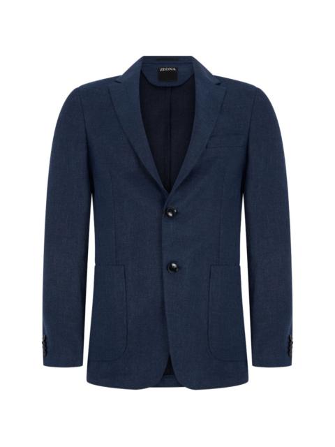 button patch-pocket blazer