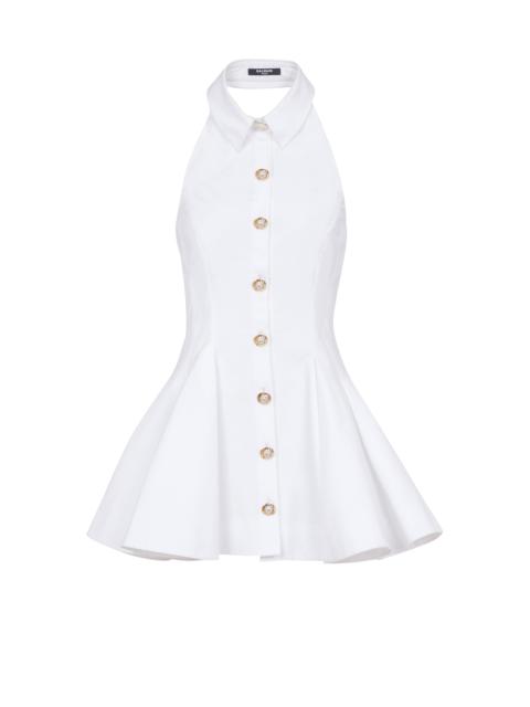 A-line backless poplin dress