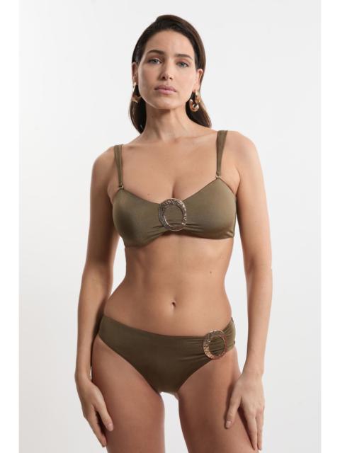 Slinky Trim Detail Detachable Strap Bikini Top