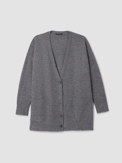 Fine Felted Wool Long Cardigan in Regenerative Wool