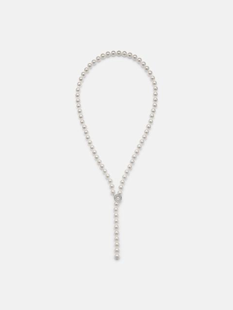 18kt white gold necklace with pearls and diamonds