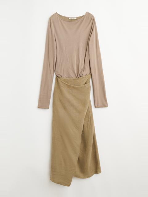 Twisted Dress Vacay Check Gauze Linen