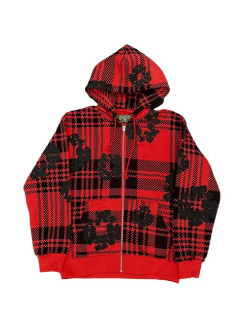 plaid zip-up hoodie