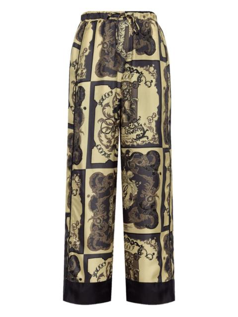 Printed Silk Twill Elasticated Pants