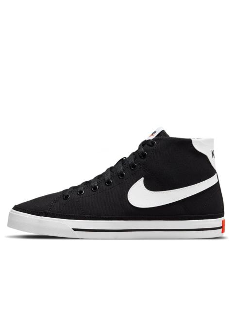 (WMNS) Nike Court Legacy Canvas Mid 'Black White Orange' DD0161-001