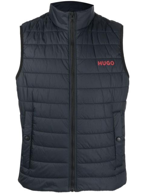 logo-printed padded gilet