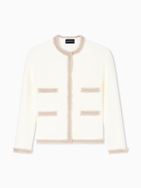 OTTOMAN FABRIC JACKET WITH FRINGE TRIMS