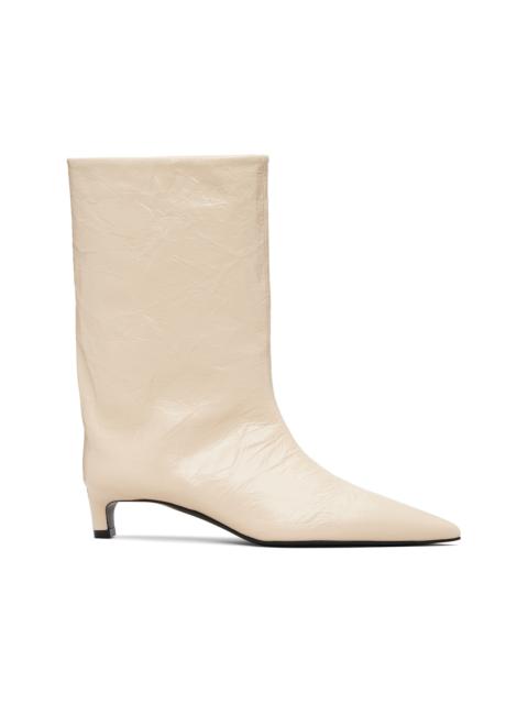Off-White Crinkled Calfskin Boots