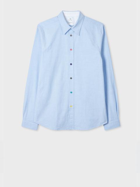 Tailored-Fit Sky Blue Organic-Cotton Multicolour Button Oxford Shirt