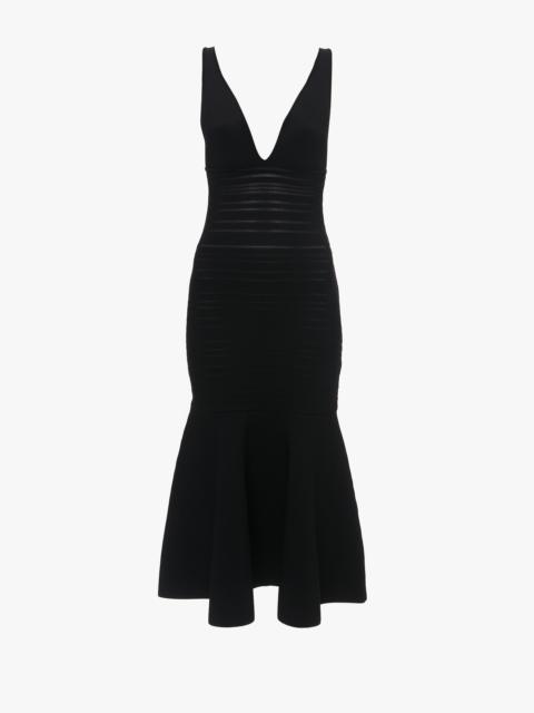 Frame Detail Sleeveless Dress In Black