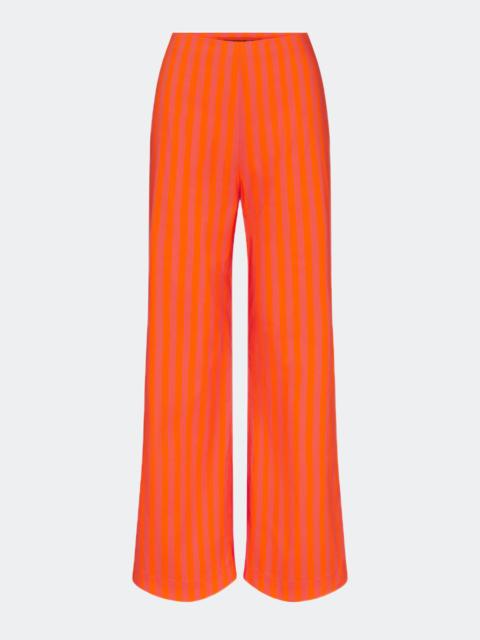 Pia Poplin Pant in Hibiscus/Tangerine Stripe