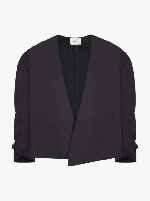 CRINKLED SLEEVE JACKET | BLACK