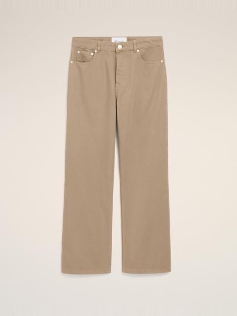 BEIGE COTTON LARGE FIT JEANS