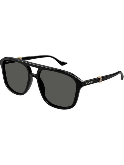 Gucci Running Web Aviator Sunglasses Black/Gold (GG1494S 001)