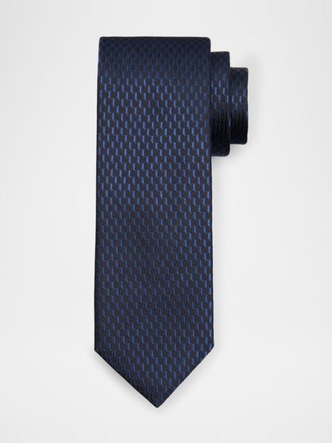 Men's Multi-Geometric Jacquard Silk Tie