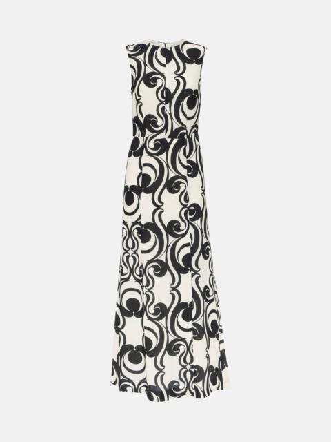 Printed crêpe maxi dress