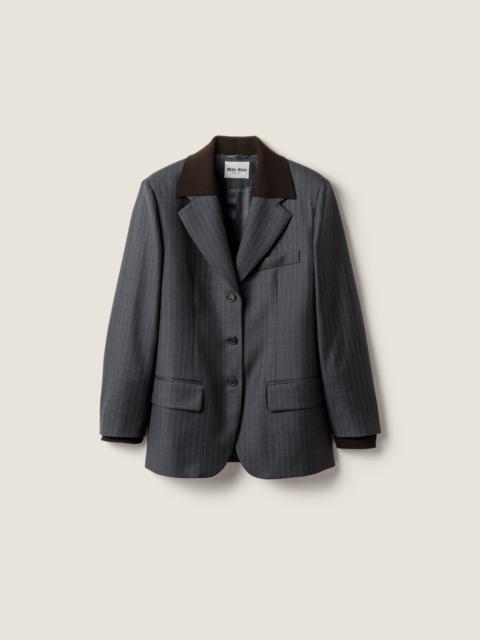 Single-breasted pinstripe jacket