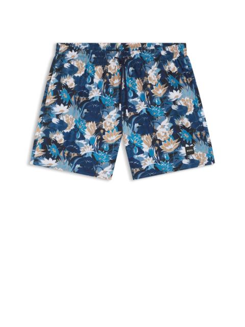 QUICK-DRY SWIM SHORTS WITH ALL-OVER PRINT