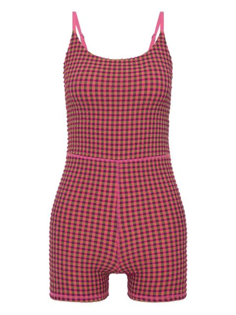 Aliki Kiva check-pattern playsuit