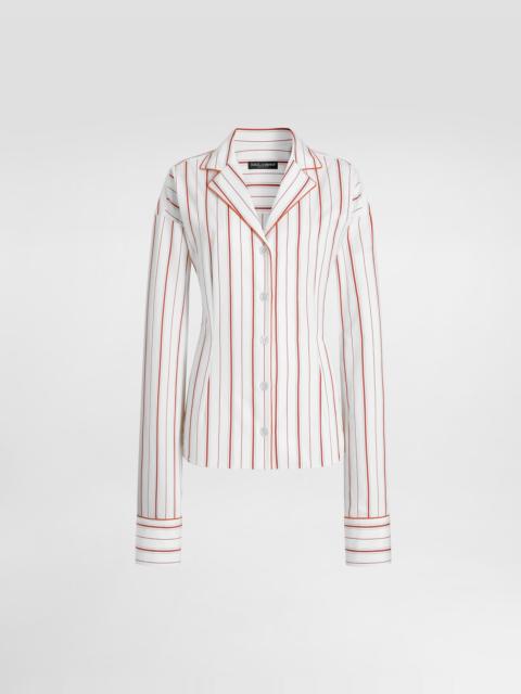 Striped poplin shirt