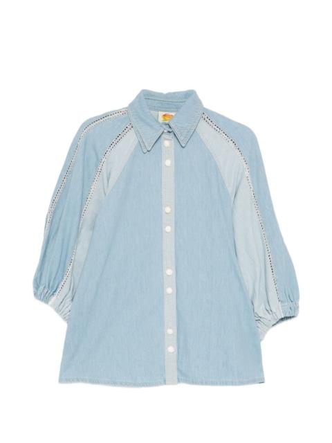 lace panelled shirt