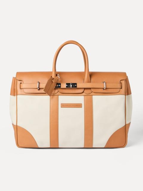 Grained calfskin and cowhide country bag