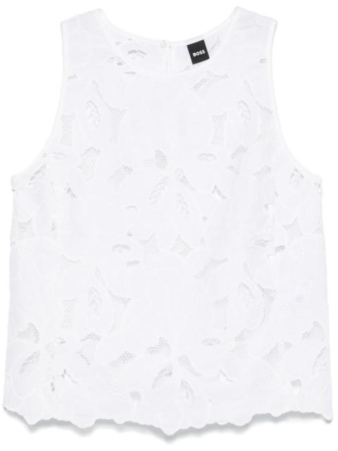 floral-embroidered blouse