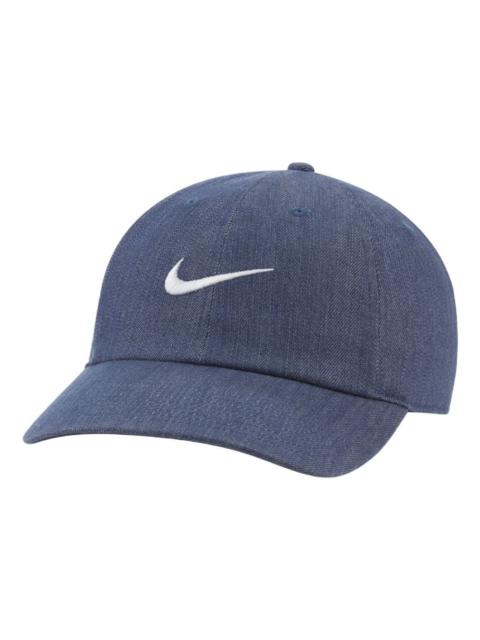 Nike Sportswear Heritage86 Swoosh Denim Hat 'Midnight Navy' DJ6220-410