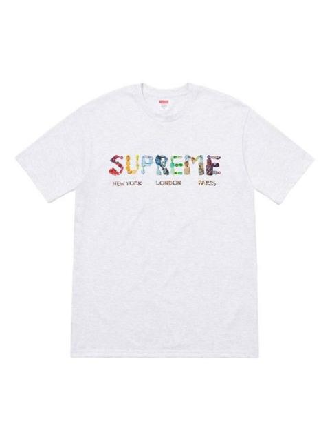 Supreme SS18 Rocks Alphabet Logo Short Sleeve Unisex Gray SUP-SS18-049