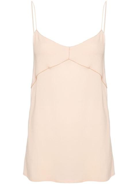 beaded-trim crepe tank top