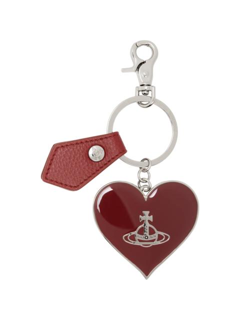 Red Mirror Heart Orb Keychain