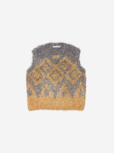 Metallic knit vest - Gold/silver