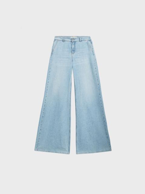 STONEWASHED DENIM PALAZZO JEANS