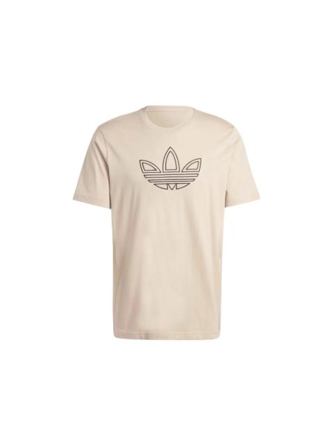 adidas Outlined Trefoil Tee Beige