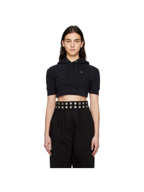 Black Cropped Hoodie