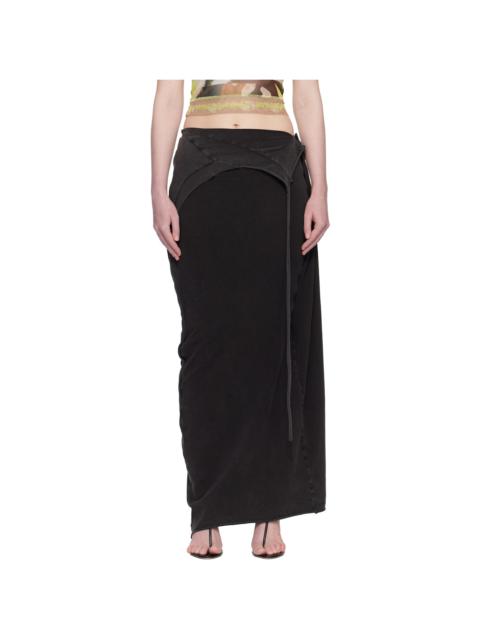 Black Slitted Maxi Skirt