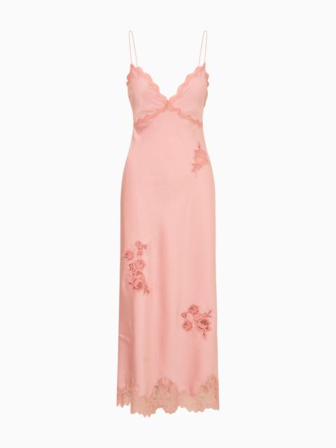 Sorone Satin Lace Maxi Slip Dress