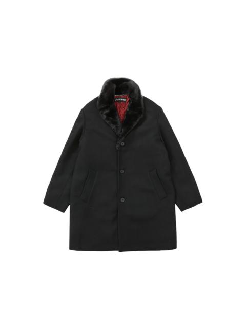 Supreme Fur Collar Car Coat Black
