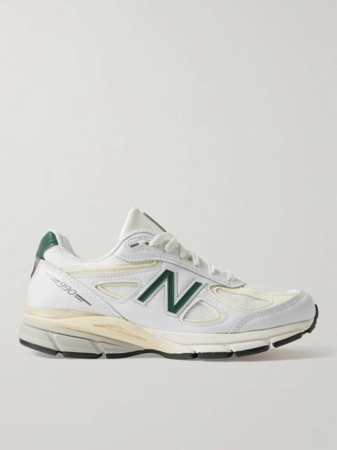 MADE in USA 990v4 Leather and Mesh Sneakers