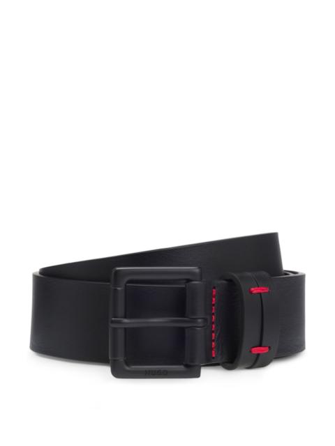 RED-STITCHING BELT IN ITALIAN LEATHER